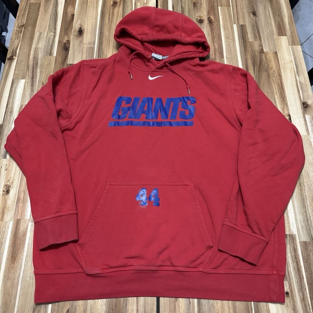 New York Giants Hoodie Mens 2XL Nike Red Player Isuued #44 Cam Skattebo NFL